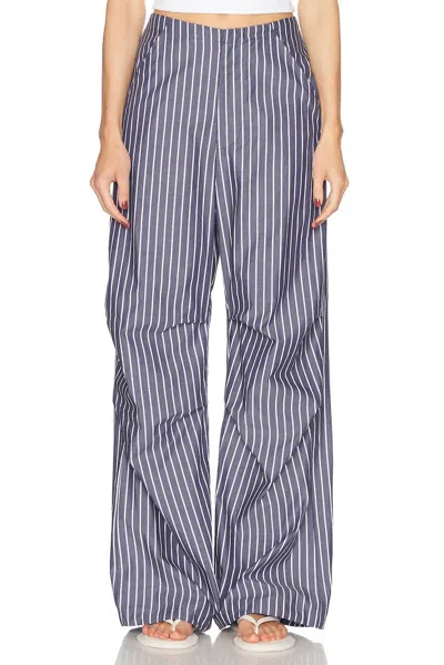 Enza Costa Poplin Flight Pant In Navy/ White In Multi