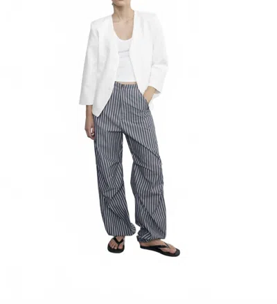 Enza Costa Poplin Flight Pant In Navy/white In Blue