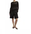 Enza Costa Poplin Resort Short In Black In Black