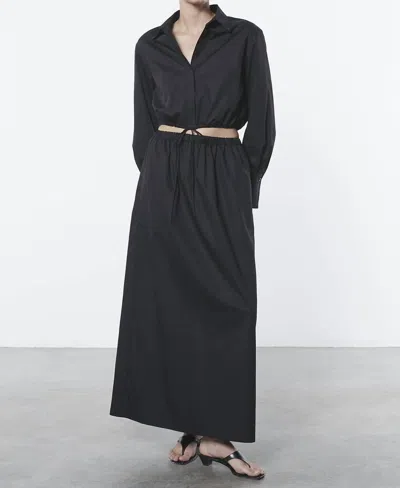 Enza Costa Poplin Resort Skirt In Black