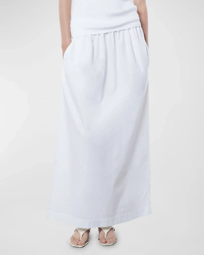 Enza Costa Poplin Resort Skirt In White