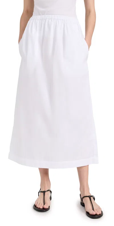Enza Costa Poplin Resort Skirt In White