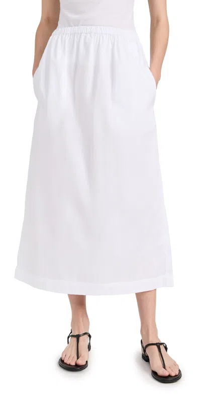 ENZA COSTA POPLIN RESORT SKIRT WHITE