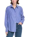 Shop Enza Costa Poplin Shirt In Blue