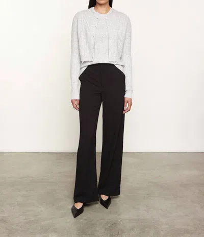 Enza Costa Powder Cashmere Cable Knitted Cardigan In Heather Grey