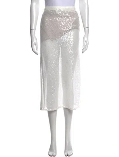 Pre-owned Enza Costa Printed Midi Length Skirt W/ Tags In Grey