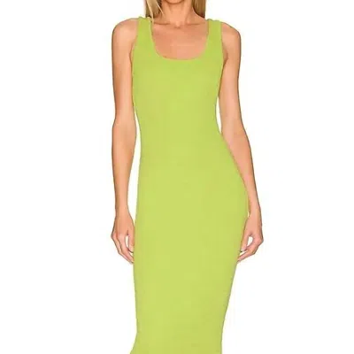 Enza Costa Puckered Knit Dress In Lime In Green