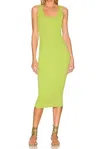 Enza Costa Puckered Knit Dress In Lime In Multi