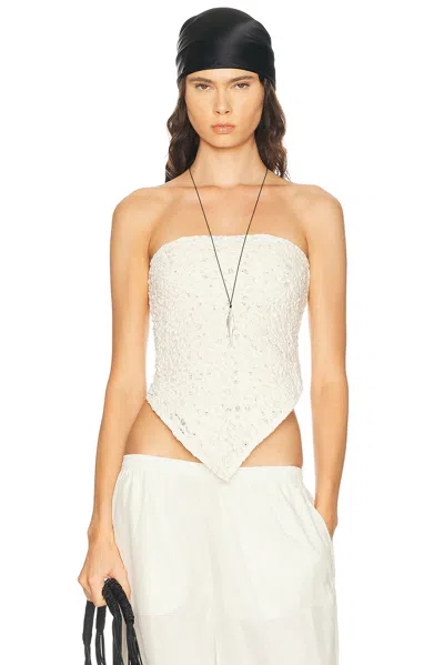 Enza Costa Puckered Lace Scarf Top In Transparent