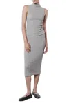 Enza Costa Puckered Pencil Skirt In Limestone In Grey