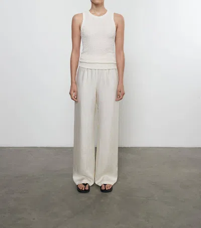Enza Costa Puckered Sheath Tank In Vanilla In White