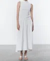 Enza Costa Puckered Sleeveless Hi-neck Top In Undyed In White