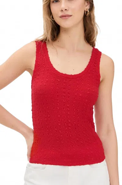 Enza Costa Puckered Tank In Red