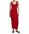 Enza Costa Puckered Tank Dress In Red