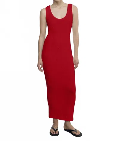 Enza Costa Puckered Tank Dress In Red