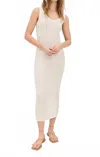 Enza Costa Popcorn Puckered Tank Midi Dress In Vanilla In White
