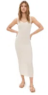 Enza Costa Popcorn Puckered Tank Midi Dress In Vanilla In Vanilla