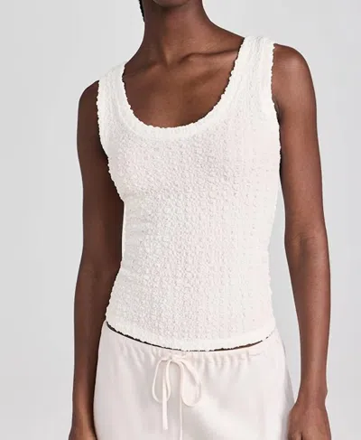 Enza Costa Puckered Tank In Undyed In White