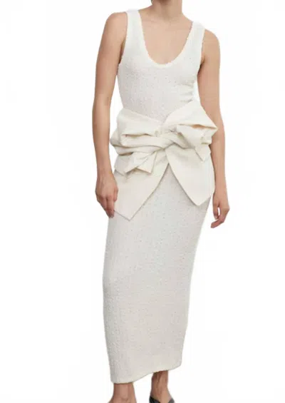 Enza Costa Puckered Tank Maxi Dress In Cream In White