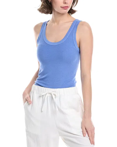 Enza Costa Rib Bold Silk-blend Tank In Blue
