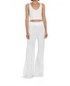 Enza Costa Rib Sweater Knit Cropped Scoop Tank In Undyed In White