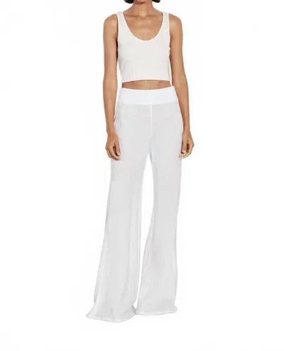 Enza Costa Rib Sweater Knit Cropped Scoop Tank In Undyed In White