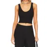 Enza Costa Rib Sweater Knit Scoop Tank Top In Black In Black