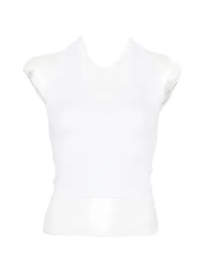Enza Costa Ribbed Halterneck Top In White