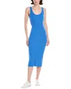 Enza Costa Ribbed Tank Silk-blend Midi Dress In Blue