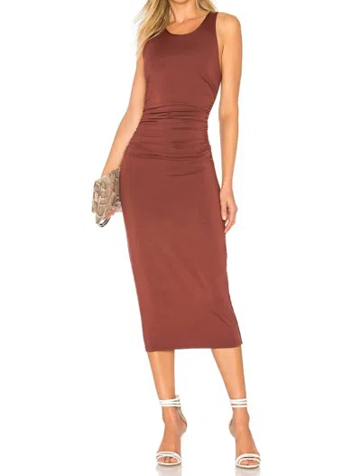 Enza Costa Ruched Dress In Sangria In Brown