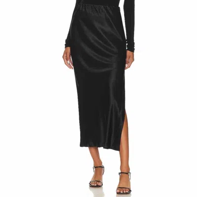 Enza Costa Satin Bias Maxi Skirt In Black