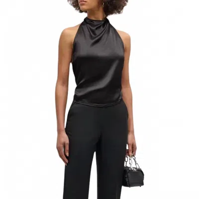 Enza Costa Satin Halter Top In Black