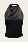 Enza Costa Satin Halter Top In Black