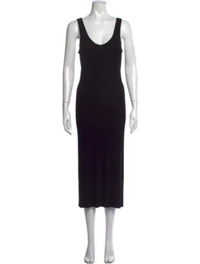 Pre-owned Enza Costa Scoop Neck Long Dress In Black