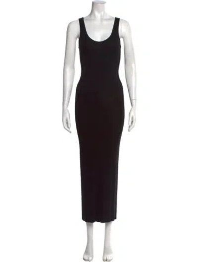 Pre-owned Enza Costa Scoop Neck Long Dress In Black