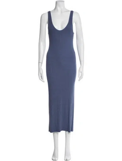 Pre-owned Enza Costa Scoop Neck Long Dress In Blue