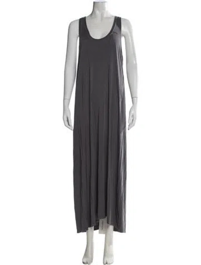 Pre-owned Enza Costa Scoop Neck Long Dress In Gray