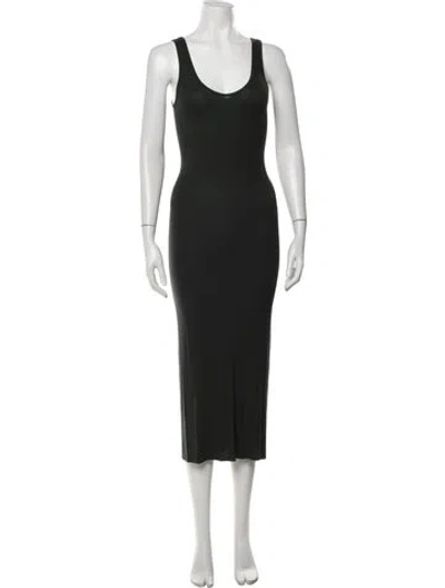 Pre-owned Enza Costa Scoop Neck Long Dress In Green