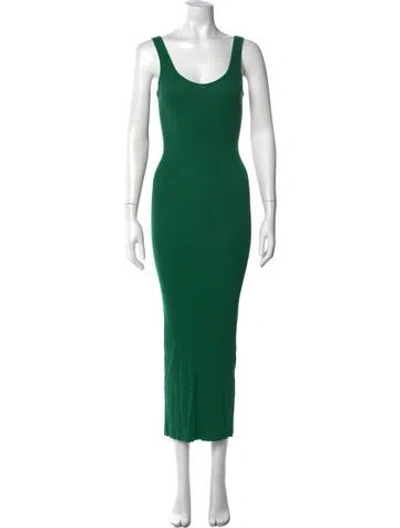 Pre-owned Enza Costa Scoop Neck Long Dress In Green