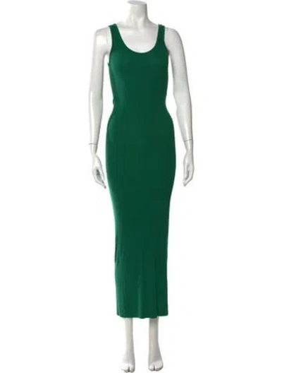 Pre-owned Enza Costa Scoop Neck Long Dress In Green