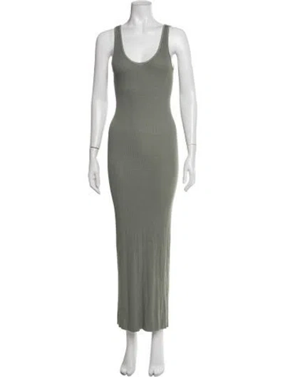 Pre-owned Enza Costa Scoop Neck Long Dress In Green