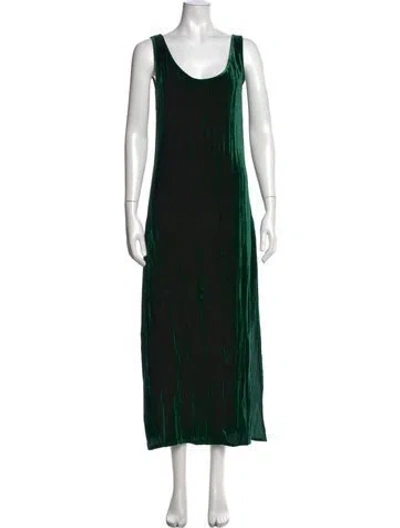 Pre-owned Enza Costa Scoop Neck Long Dress In Green
