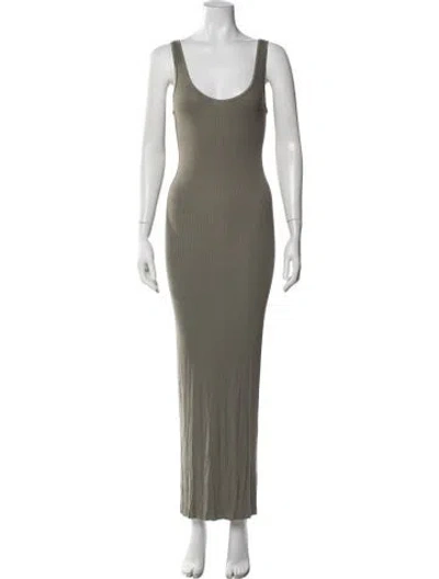 Pre-owned Enza Costa Scoop Neck Long Dress In Green