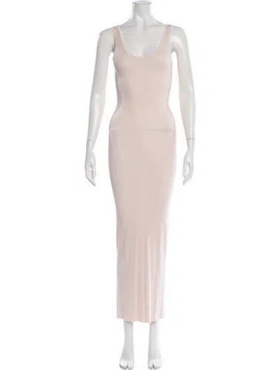Pre-owned Enza Costa Scoop Neck Long Dress In Pink