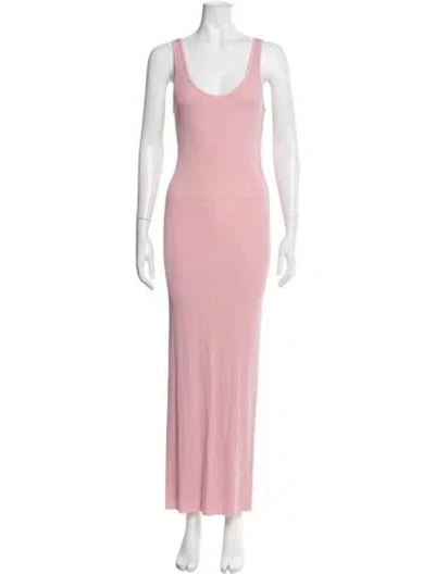 Pre-owned Enza Costa Scoop Neck Long Dress In Pink