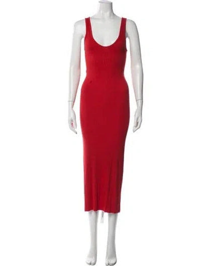 Pre-owned Enza Costa Scoop Neck Long Dress In Red