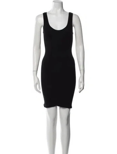 Pre-owned Enza Costa Scoop Neck Mini Dress In Black