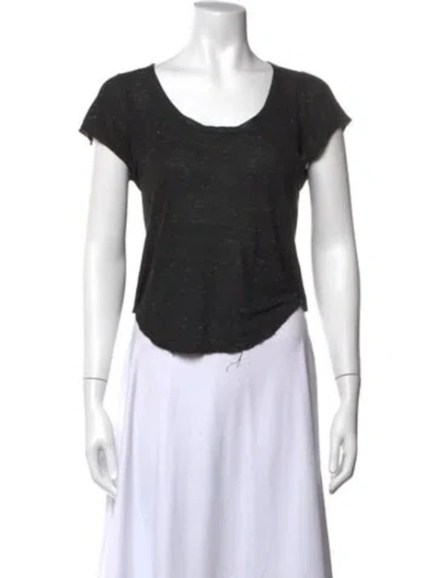 Pre-owned Enza Costa Scoop Neck Short Sleeve T-shirt In Black