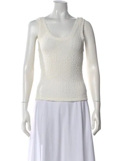 Pre-owned Enza Costa Scoop Neck Sleeveless Top