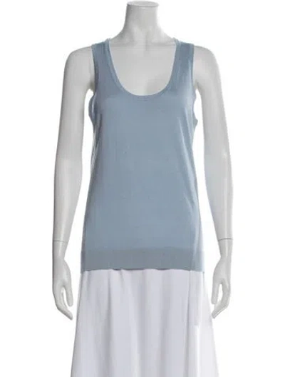 Pre-owned Enza Costa Scoop Neck Sleeveless Top In Blue